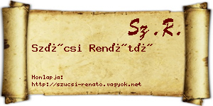 Szücsi Renátó névjegykártya