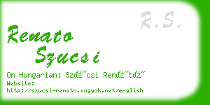 renato szucsi business card